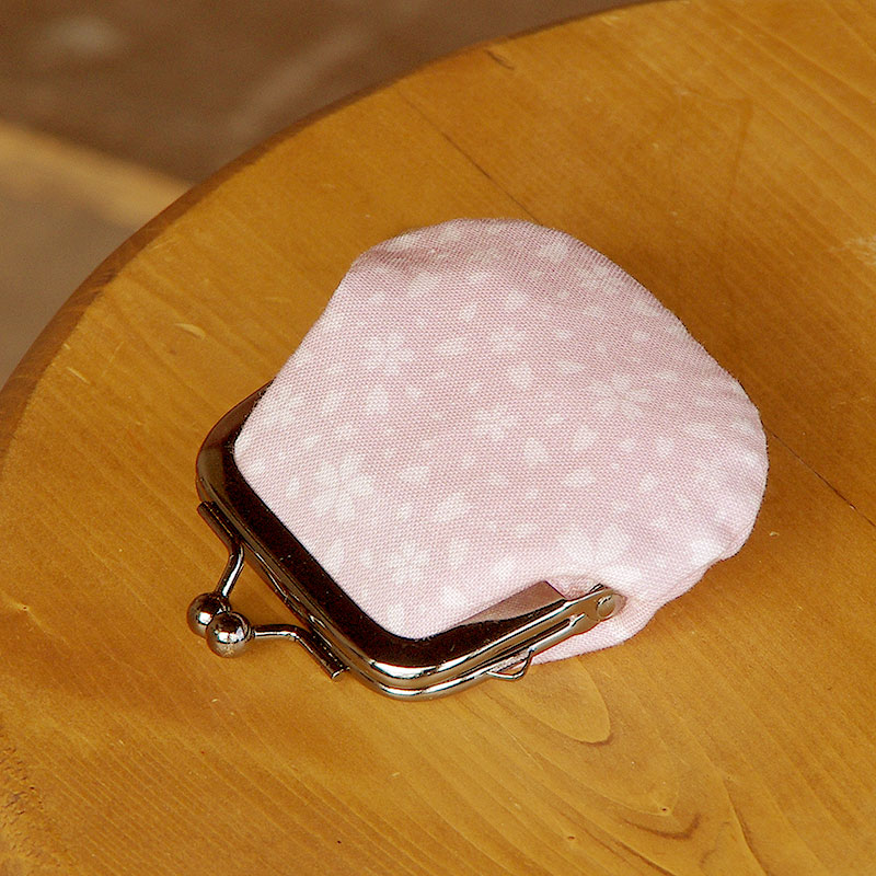 お賽銭用がま口/桜小紋(ピンク)
