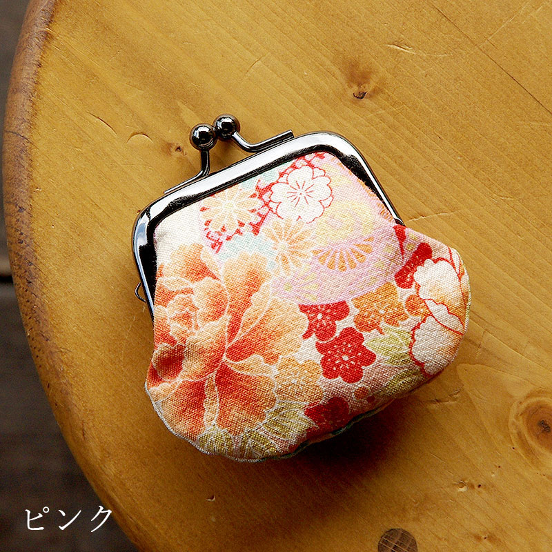 お賽銭用がま口/楊貴牡丹(紺/ピンク)
