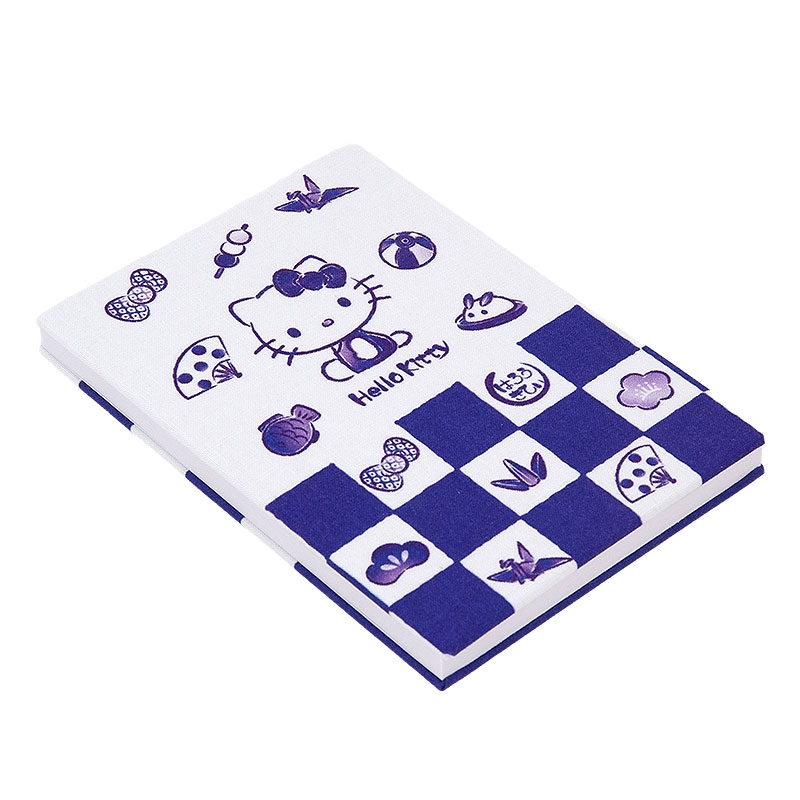 《ネコポス送料無料》 ハローキティ御朱印帳(藍染風市松)