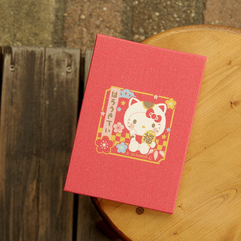 《ネコポス送料無料》 ハローキティ御朱印帳(福まねき猫)