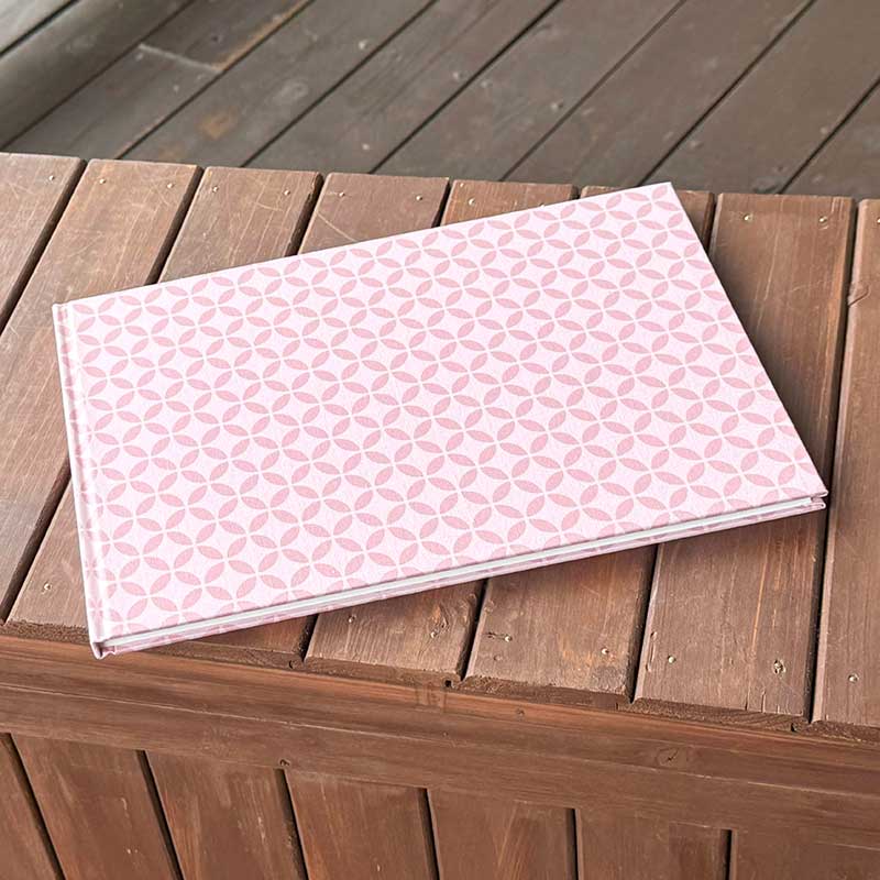 【書置き御朱印専用】 《ネコポス送料無料 》【見開きサイズ】御朱印ホルダー/単色-七宝(ピンク)