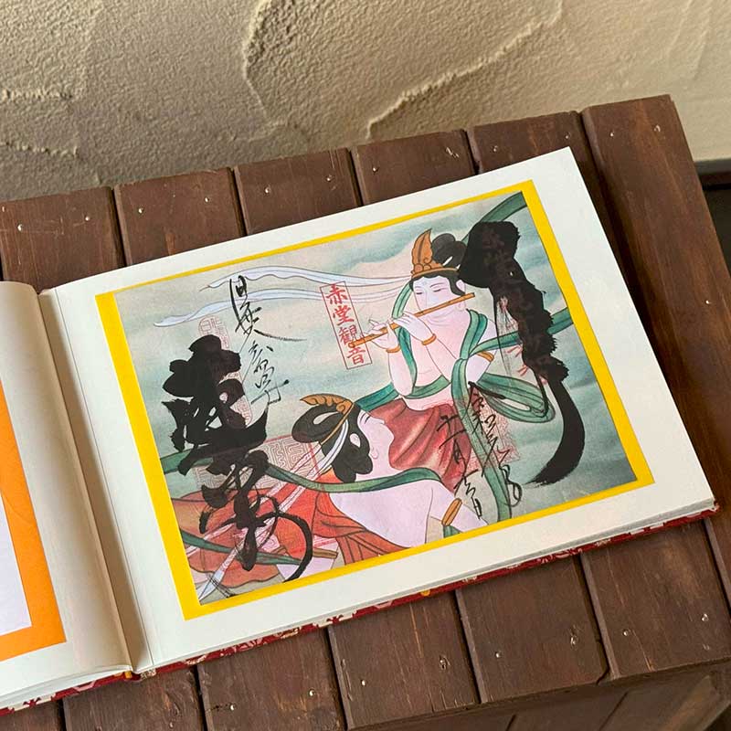【書置き御朱印専用】 《ネコポス送料無料 》【見開きサイズ】御朱印ホルダー/猫に小判(緑/紺)