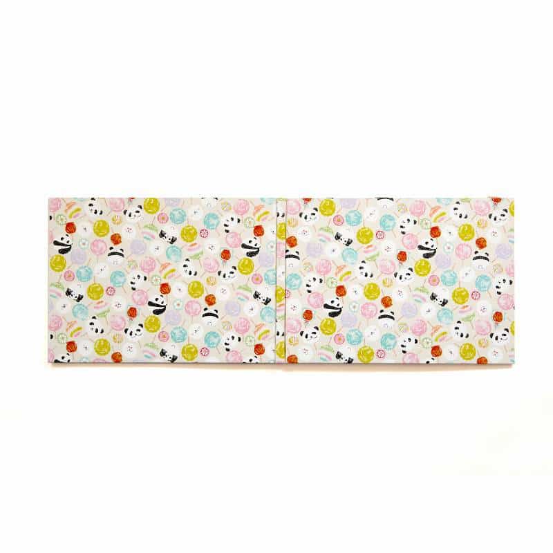 【書置き御朱印専用】 《ネコポス送料無料 》【見開きサイズ】御朱印ホルダー/綿菓子パンダ(キナリ)