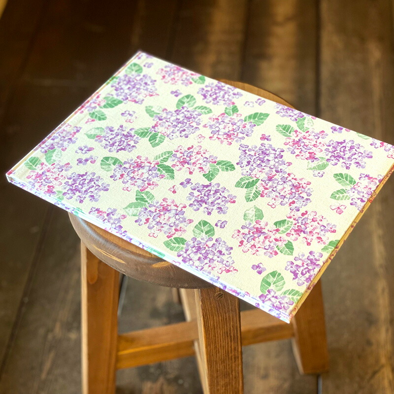 【書置き御朱印専用】 【見開きサイズ】御朱印ホルダー/紫陽花(キナリx紫)【ネコポス送料無料】