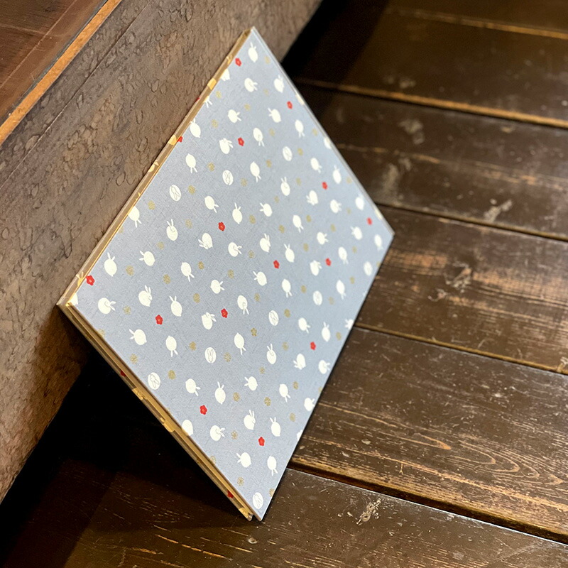 【書置き御朱印専用】 【見開きサイズ】御朱印ホルダー/丸うさぎ(グレー)【ネコポス送料無料】