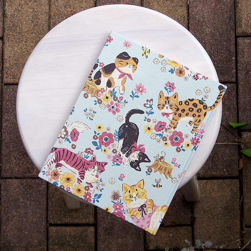 《ネコポス送料無料》 【書き置き御朱印専用】御朱印ホルダー/キャットフラワーガーデン(ブルー/ピンク)