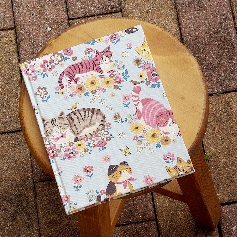 《ネコポス送料無料》 【書き置き御朱印専用】御朱印ホルダー/キャットフラワーガーデン(ブルー/ピンク)