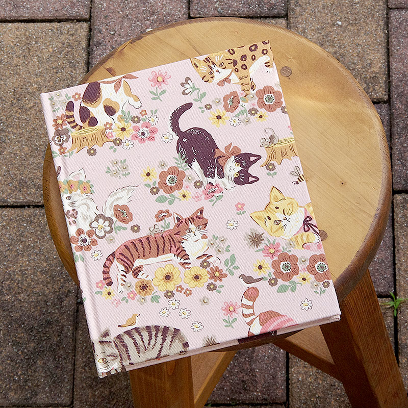 《ネコポス送料無料》 【書き置き御朱印専用】御朱印ホルダー/キャットフラワーガーデン(ブルー/ピンク)