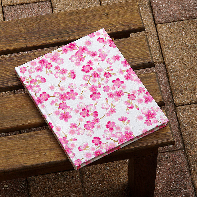 《ネコポス送料無料》 【書き置き御朱印専用】御朱印ホルダー/桜雲(キナリ/紺)