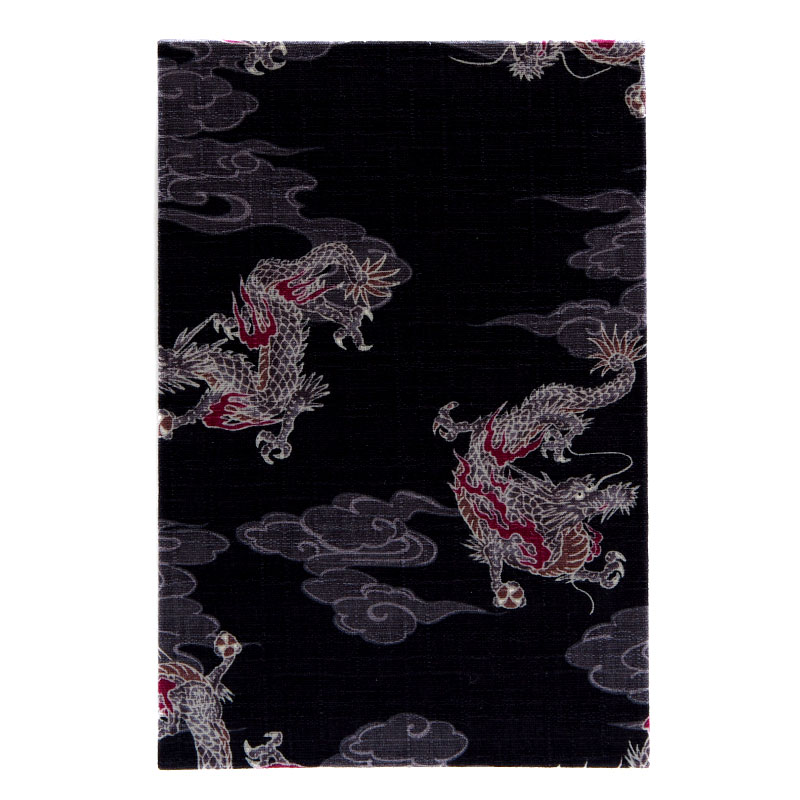 【八十八ヶ所納経帖】少雲龍(黒)大判 蛇腹 ビニールカバー付 表題ラベル付