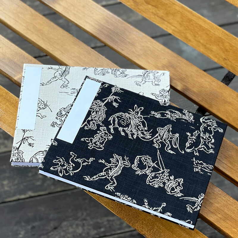 【見開き御朱印帳】鳥獣戯画(黒/キナリ)/クロネコゆうパケット送料無料