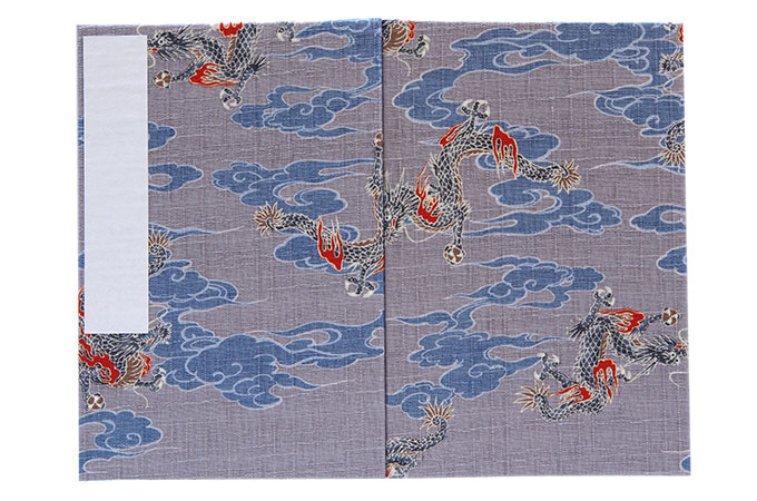 《クロネコゆうパケット送料無料》【大判】御朱印帳(納経帳)　小雲龍(グレー)