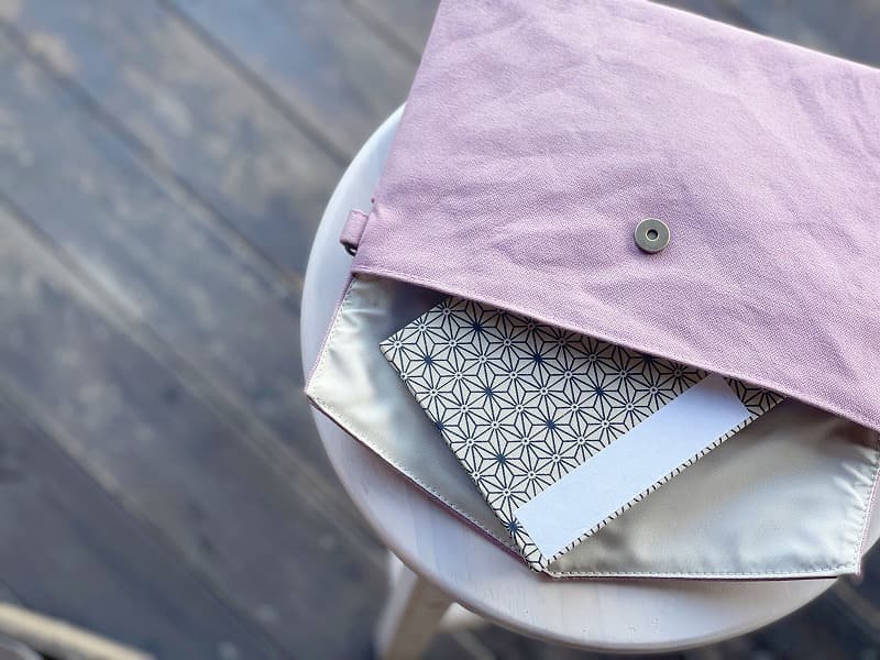 《ネコポス送料無料》御朱印帳(納経帳)　麻の葉(キナリ)