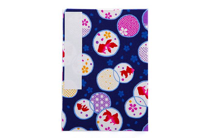 《ネコポス送料無料》御朱印帳(納経帖)  桜金魚(紺) 蛇腹　