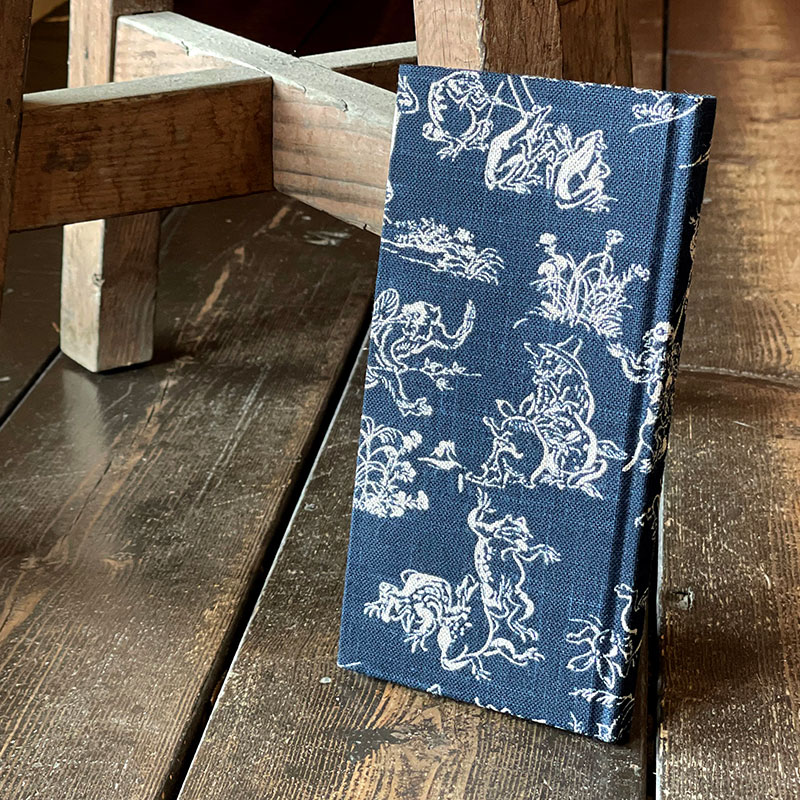 《メール便送料無料》【おみくじ帖】鳥獣戯画(紺)手帳 縁起 アルバム ノート 手帳 集め 収集 かっこいい 貼る