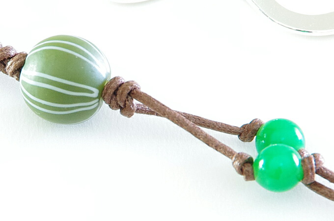 御朱印帳しおり【とんぼ玉】縞模様(抹茶)